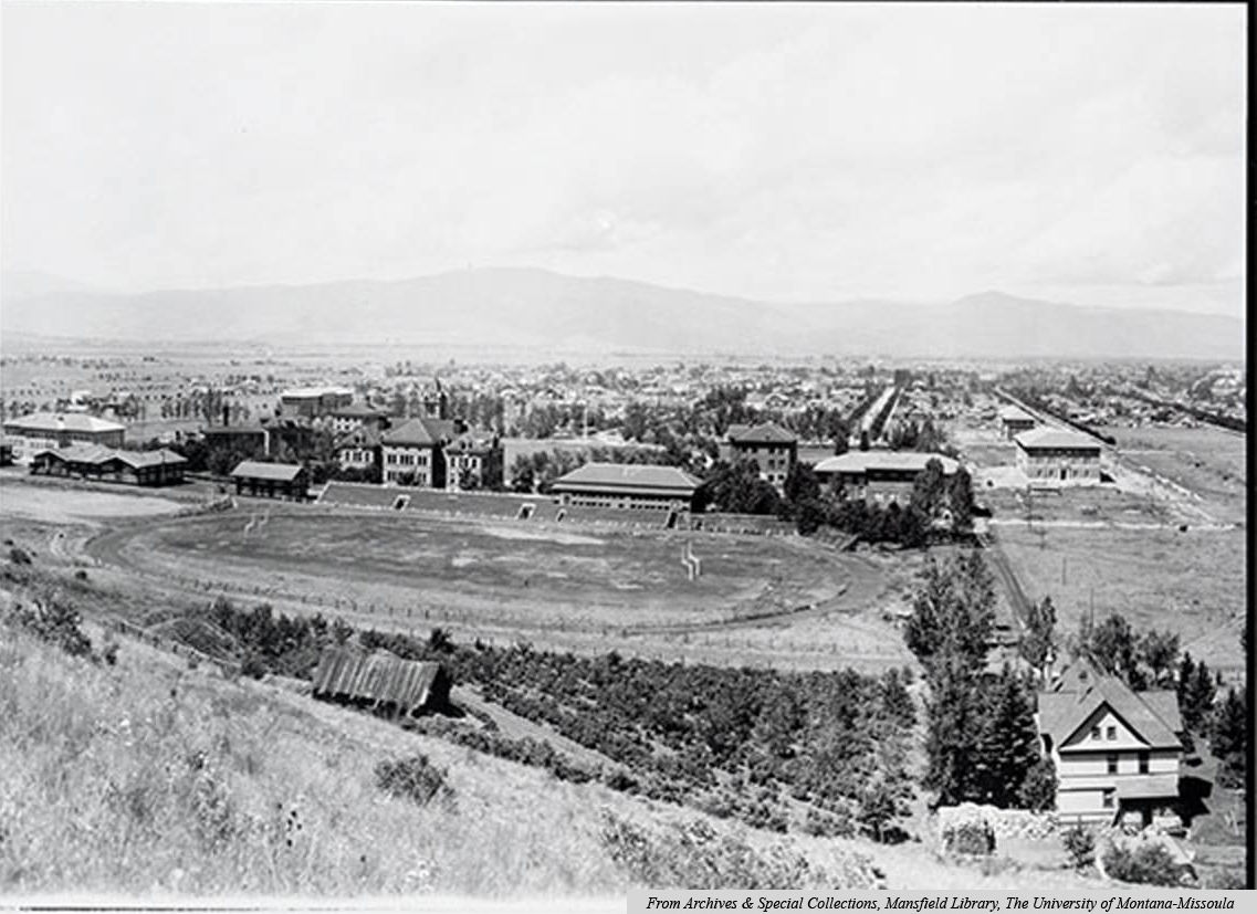 Campus and Missoula from Mount Sentinel - 1922